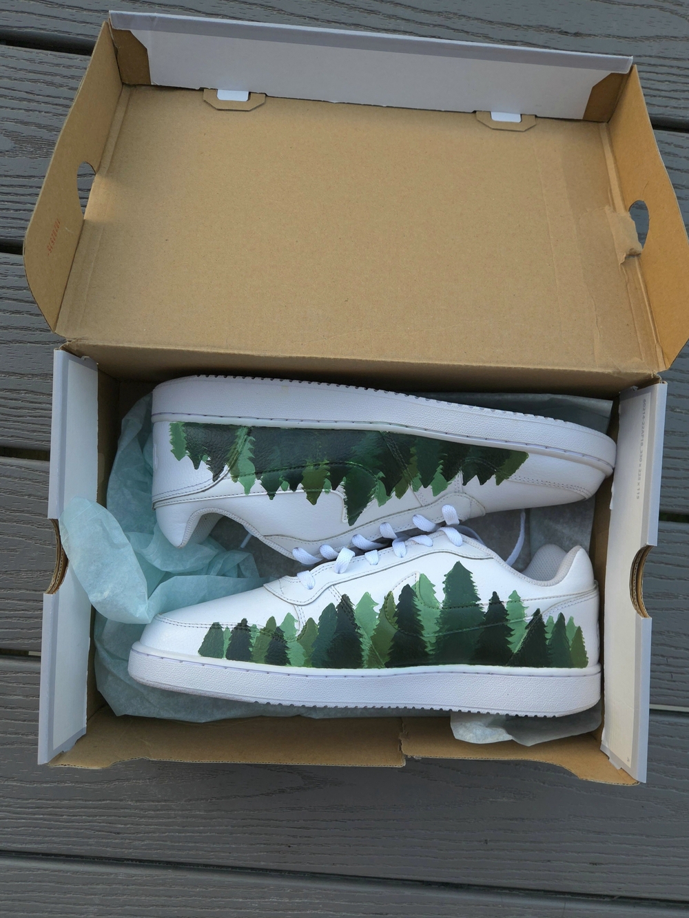 Nike Ebernons Hand-Painted "PINE FOREST"